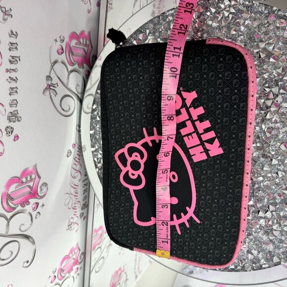 Hello Kitty Black and Pink Tablet Sleeve laptop case zipper pulls 2012 deadstock - Picture 7 of 9